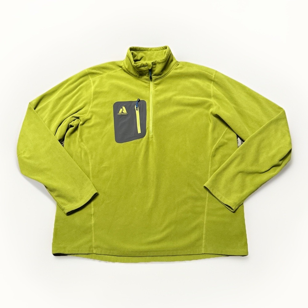 Eddie Bauer First Ascent Jacket Mens XL 1/4 Zip Fleece Pocket Hiking Long Sleeve